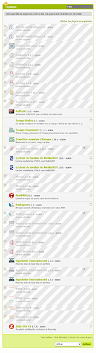 Plugins inactifs
