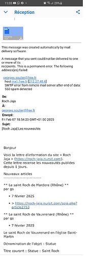 Retour du serveur