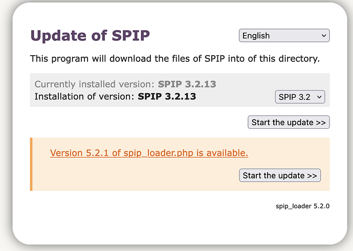 message info update spip_loader