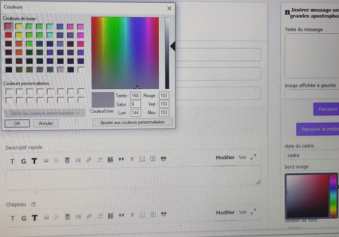 test couleur