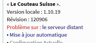 Problème sur :
      le serveur distant